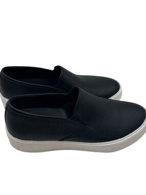 Naturalizer Size 9.0 Black Slip-On Fashion Sneakers  White Soles Casual Wear